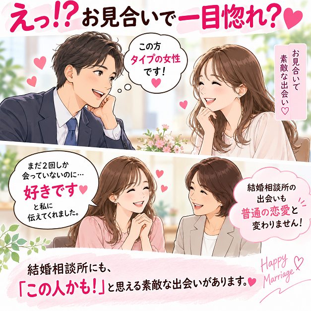「お見合いで一目惚れ!?結婚相談所でも恋は始まります